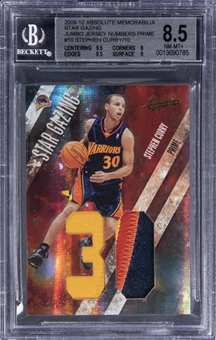 2009-10 Panini Absolute "Star Gazing" #10 Stephen Curry Tri Color Patch Rookie Card (#6/10) - BGS NM-MT+ 8.5